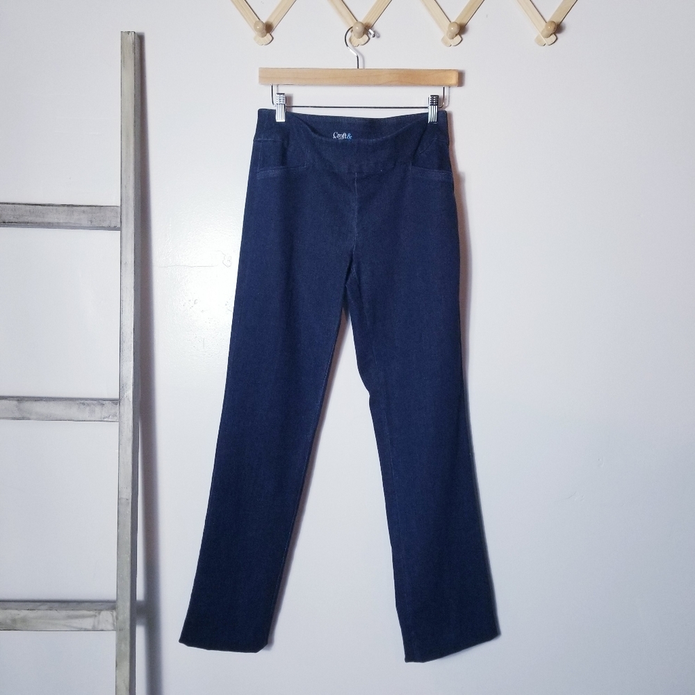 CROFT & BARROW JEANS EFFORTLESS STRETCH PANTS SIZE 4 REG WITH POCKETS